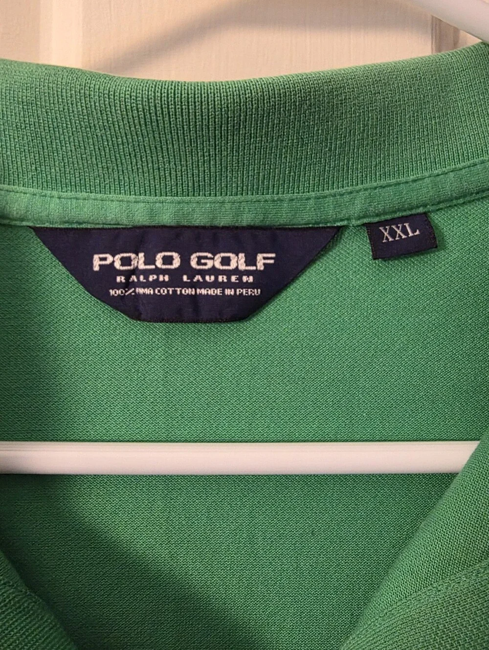 Ralph Lauren Green Polo with Pink Pony & Collar Trim